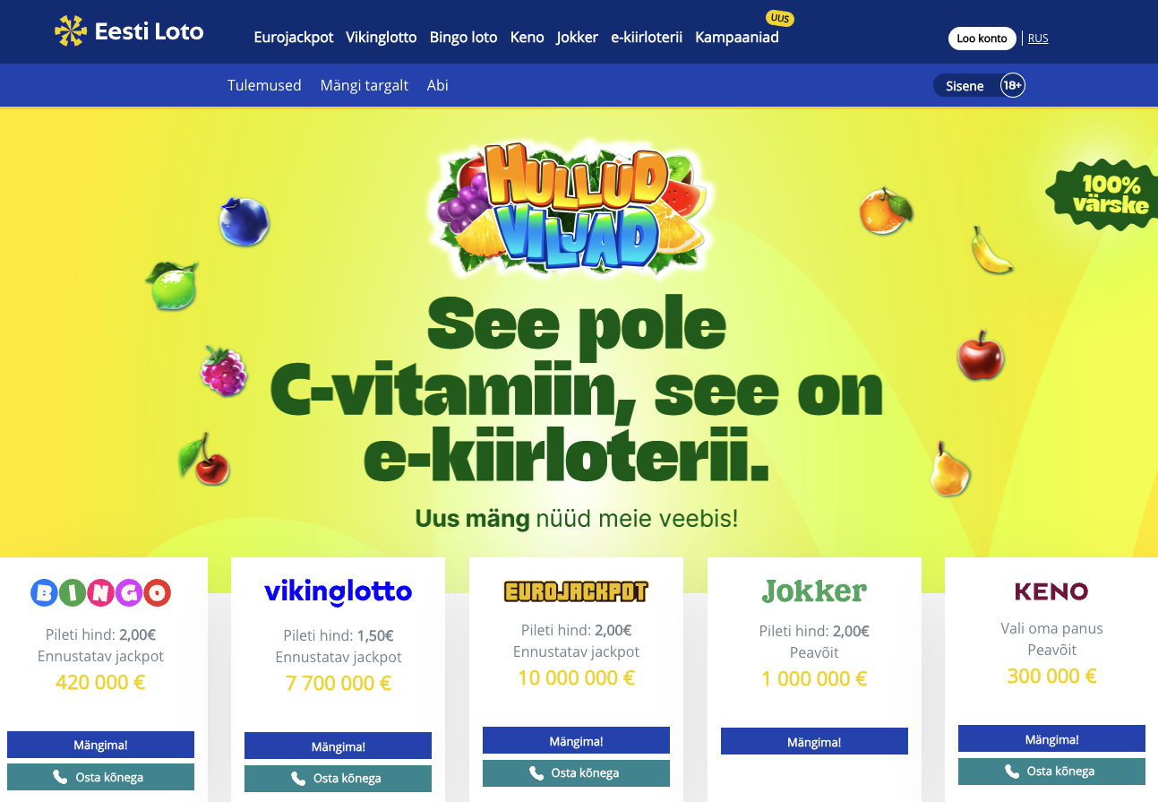 Eesti Loto Production System Maintenance and Development